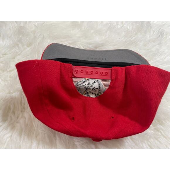 Anaheim Mighty Ducks Vintage 90's Twins Enterprise RED Snapback Cap Hat **RARE** - Picture 6 of 12